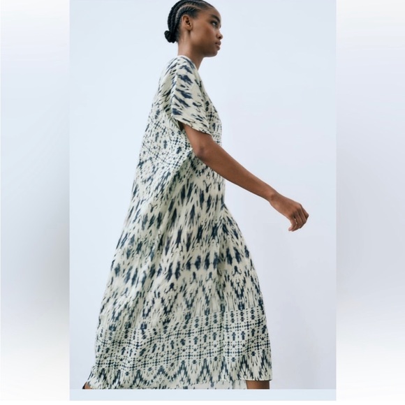 PRINTED RAMIE TUNIC DRESS - Picture 6 of 11